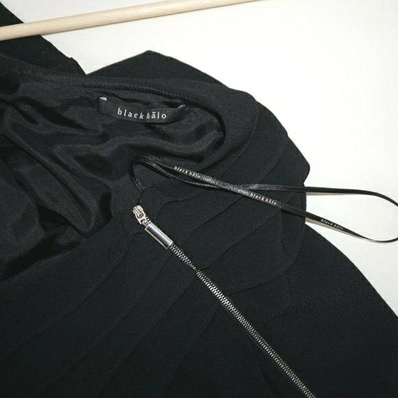 Black Halo One Shoulder Flounce Ruffle Top - Picture 4 of 6